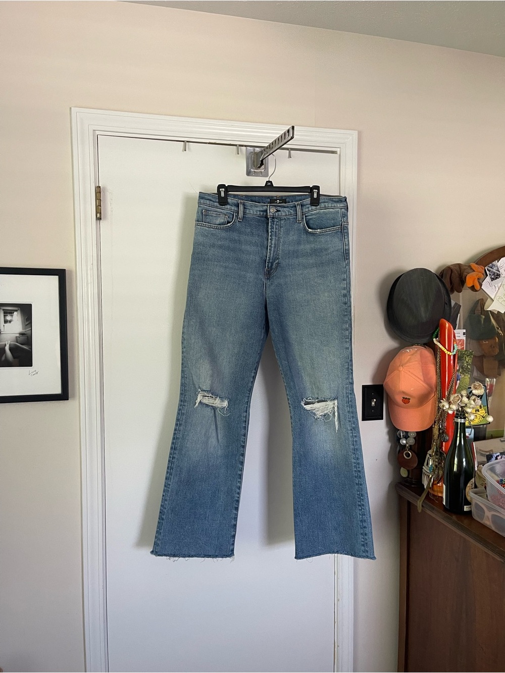 7 for all Mankind Easy Boot High-Waist distressed Jeans